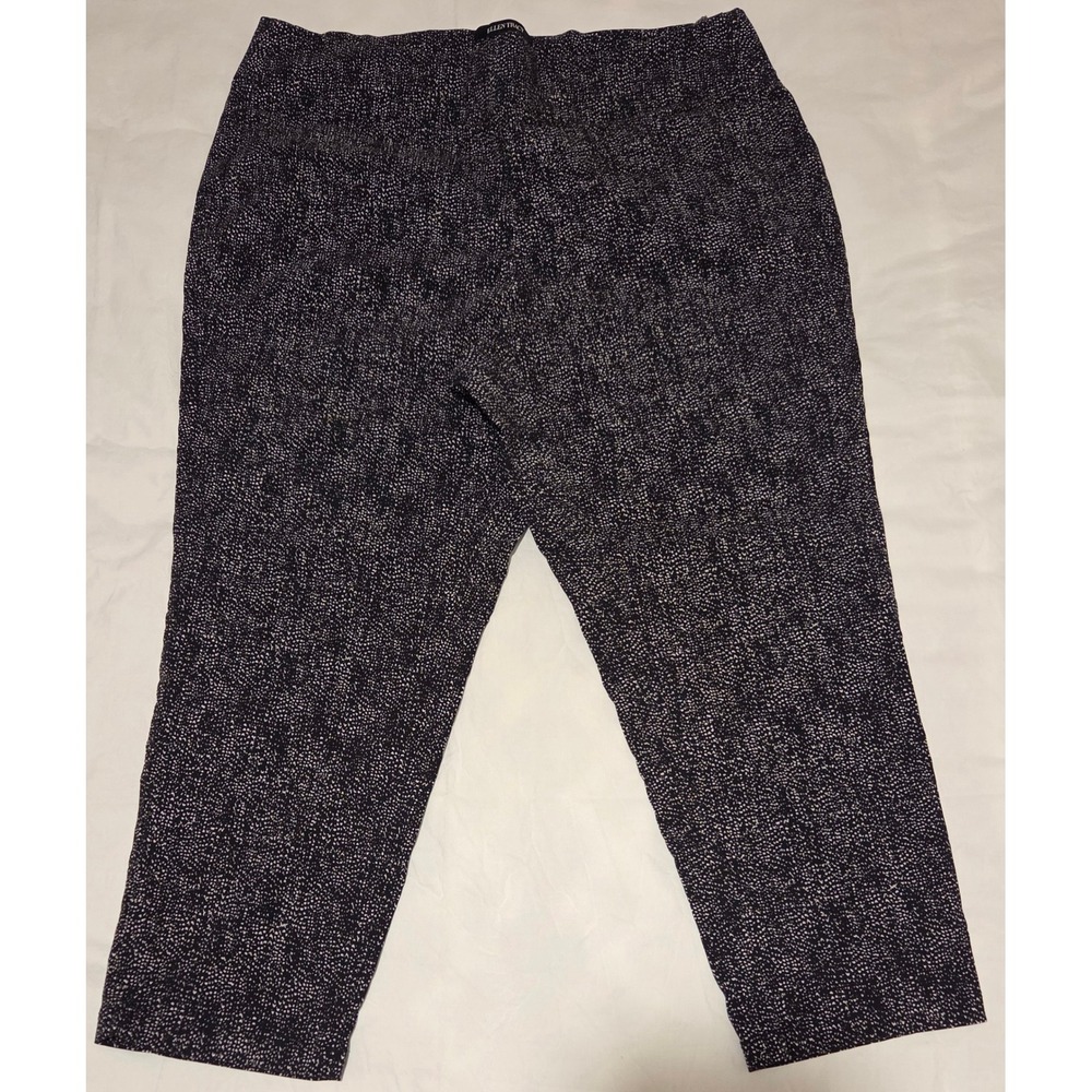 Ellen Tracy 2X Womens Ankle Pants Geometric Career Casual Cropped Plus Stretch